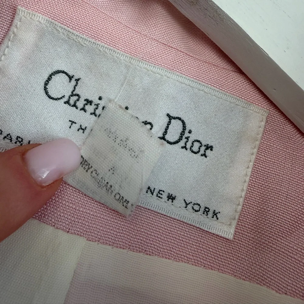 Vintage Christian Dior Peplum Blazer Light Pink Size 12